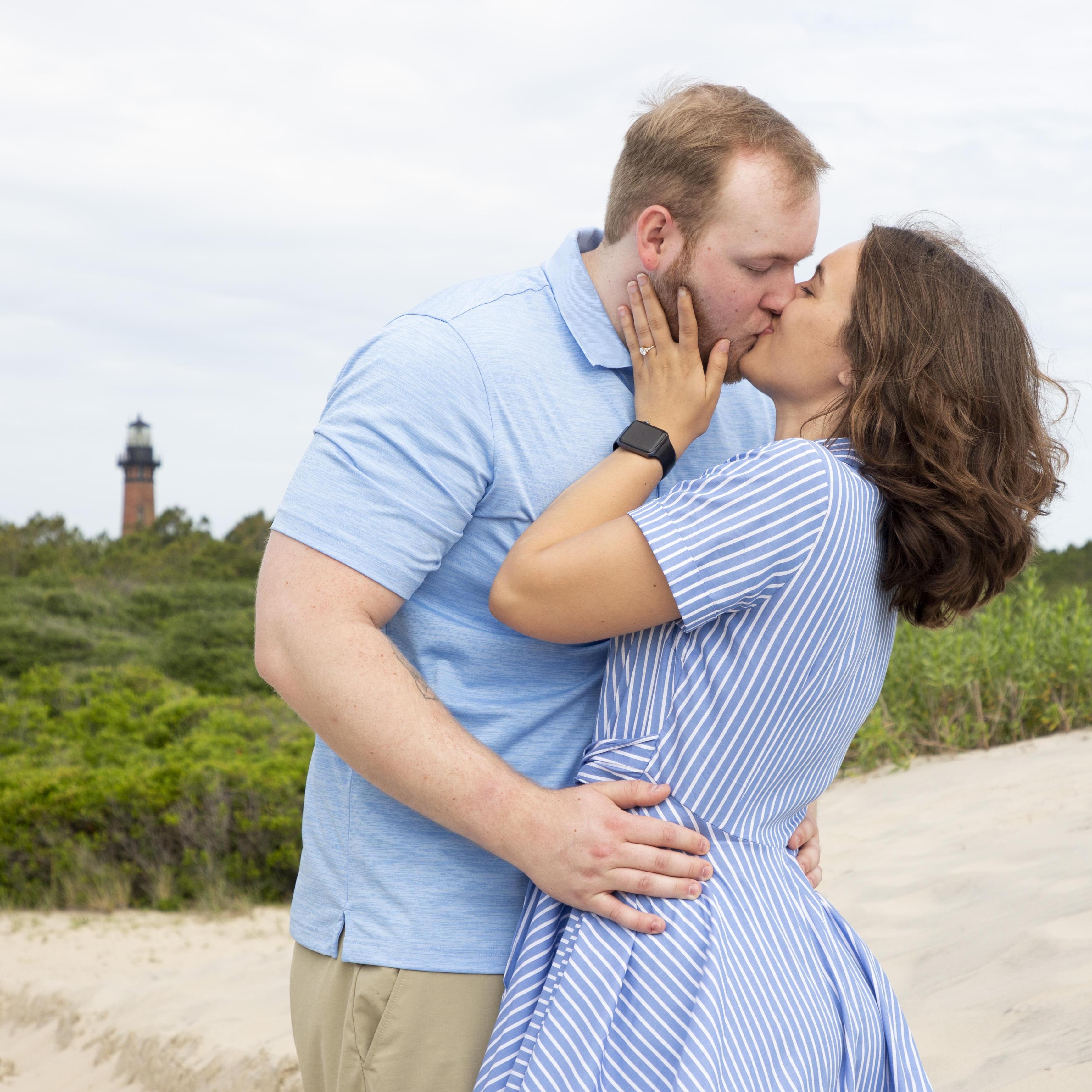 Back at the Corolla Light House the morning after we got ENGAGED! 06/08/2021