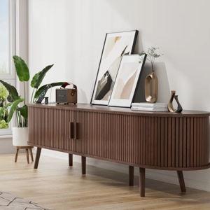 George Oliver Media Console Modern TV Console Table Walnut TV Stand