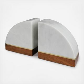 Nova Marble Bookend with Wood Base
