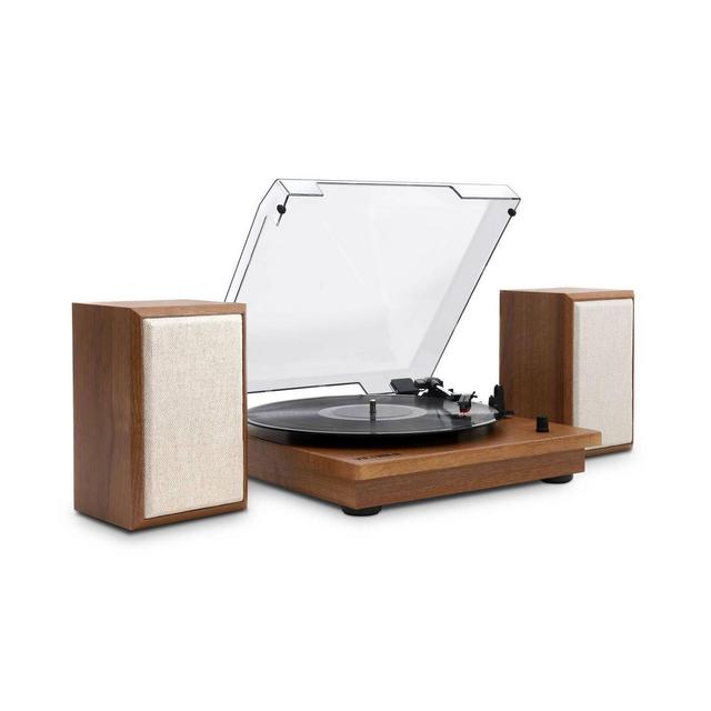 Victrola The Kingfield Bluetooth Record Player Shelf System with Bookshelf Speakers