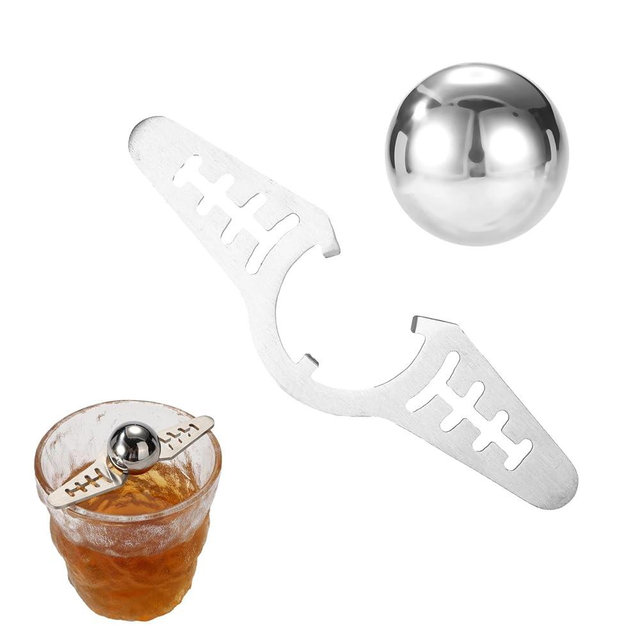 Espresso Cooling Ball Kit, Stainless Steel Frozen Espresso Ball with Stand Reusable Iced Coffee Chiller No Dilution Metal Cooling Tool for Bourbon Cocktails Scotch Accessories