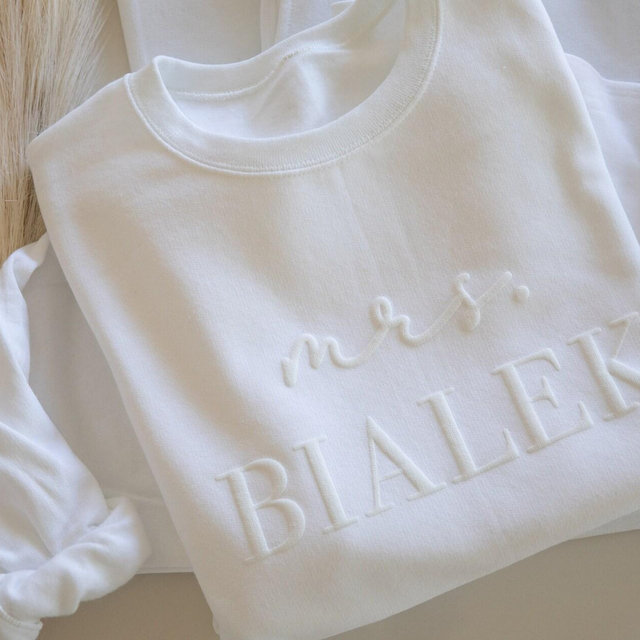Custom EMBOSSED Engagement gift for future mrs sweatshirt new mrs sweatshirt bride to be gift bride sweatshirt bridal sweatshirt gift ideas