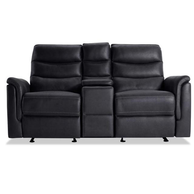 Forte Gray Manual Reclining Console Loveseat