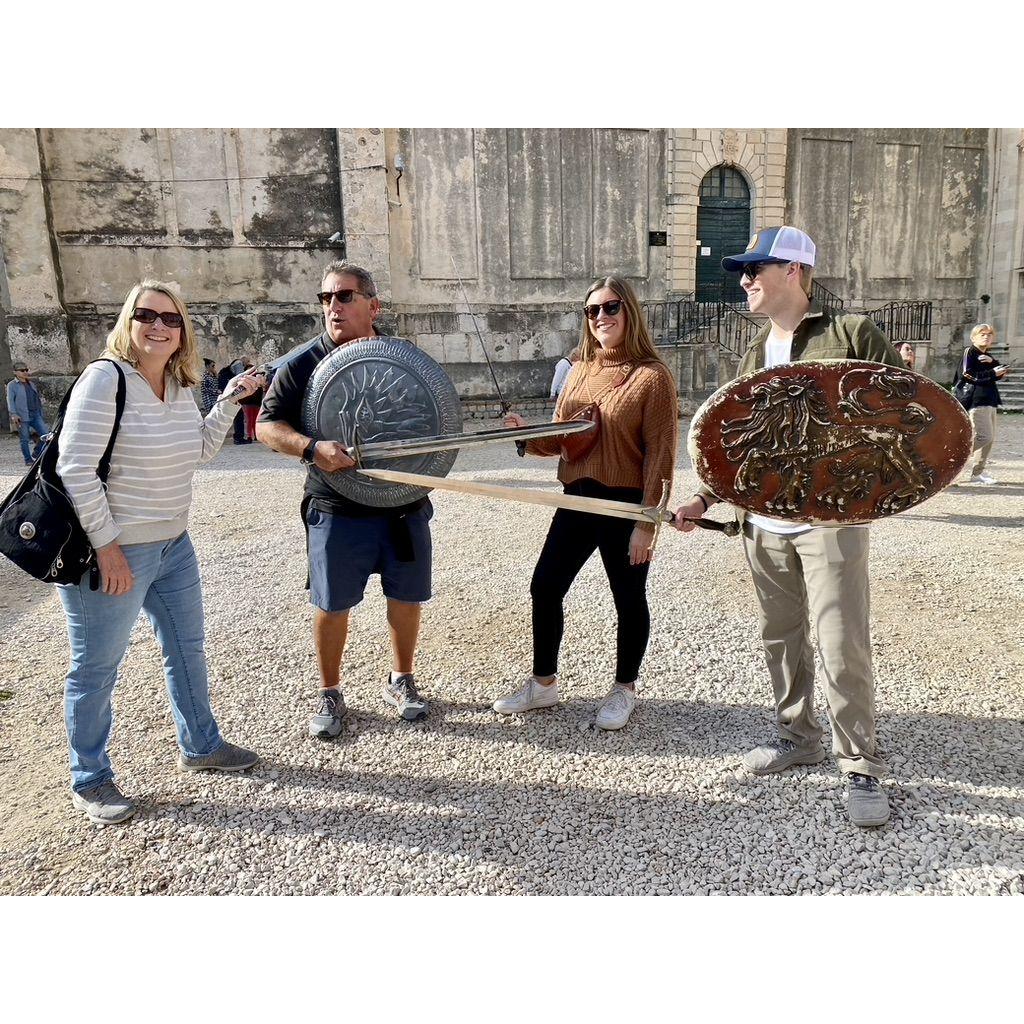 Yes, those are the Game of Thrones Shame steps behind us in Croatia.