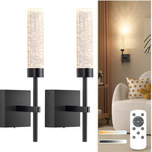Black Wireless Wall Sconces