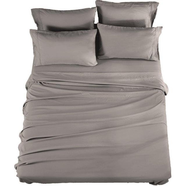 SONORO KATE Bed Sheets Set Sheets Microfiber Super Soft 1800 Thread Count Luxury Egyptian Sheets 16-Inch Deep Pocket Wrinkle- 6 Piece (Queen, Grey)