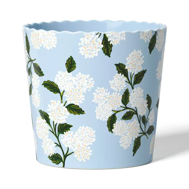 Rifle Paper Co. x Target Large Indoor Planter Hydrangea: Ceramic Planter Pot with Drainage Hole, Multicolor, 8.66" Round