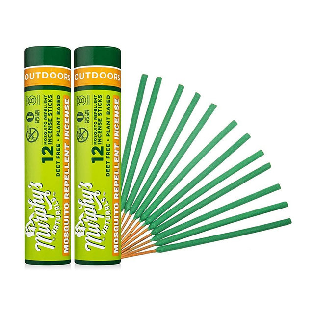 Murphy's Naturals Mosquito Repellent Incense Sticks | DEET Free with Plant Based Essential Oils | 2.5 Hour Protection | 12 Sticks per Tube | 2 Pack