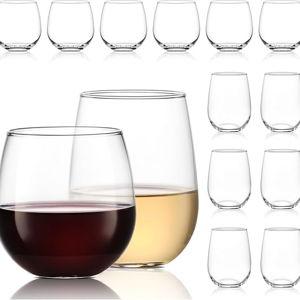 Libbey Stemless Wine Glasses Set of 12, Dishwasher Safe Set Of Wine Glasses, Perfect for Cocktails, Water, and Outdoor Glassware