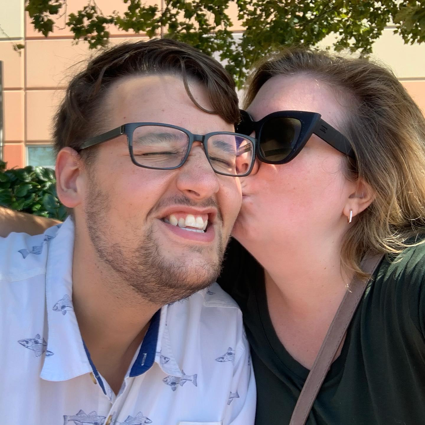 Sitting on a bench on the Delaware River after visiting the Camden Aquarium on Brittney's birthday.