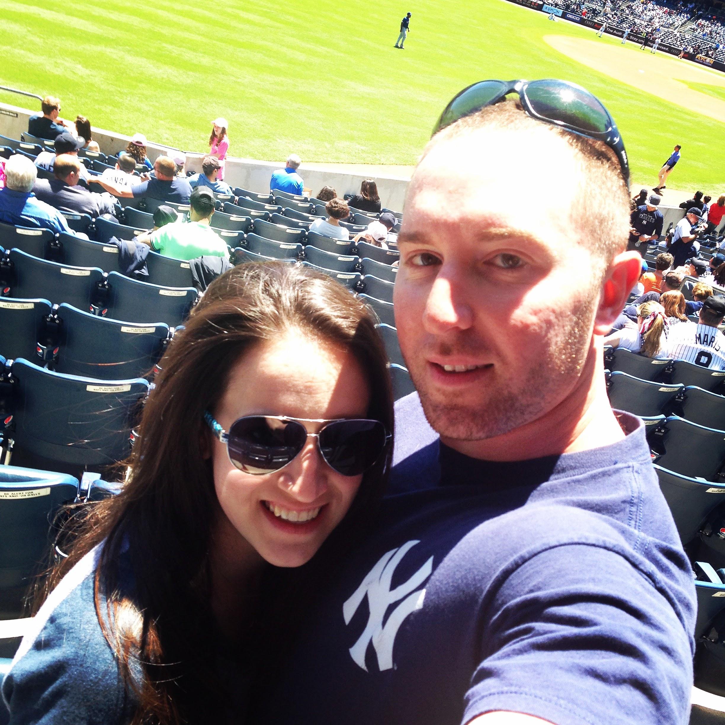 Our first photo and first Yankee game, May 23, 2015.