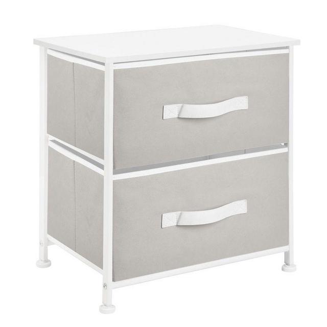 mDesign Night Stand / End Table Storage Tower with 2 Drawers