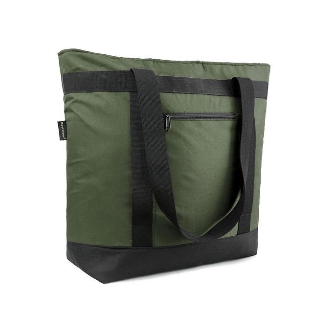 BeeGreen Army Green Insulated Cooler Bag with Handles Oversized Sturdy Leakproof Freezer Shopping Tote for Groceries Heavy Duty Thermal Food Delivery Bag to Keep Food Cold and Warm