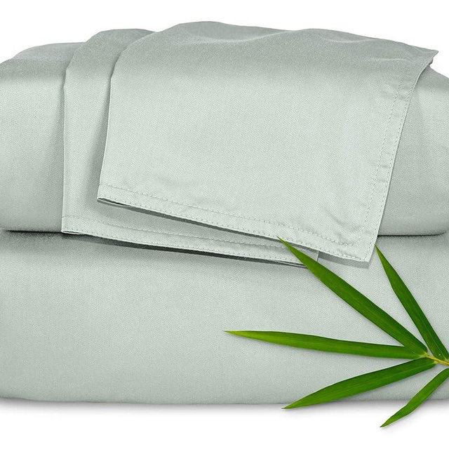 Pure Bamboo Twin XL Sheets, Genuine 100% Organic Viscose Derived from Bamboo Bed Sheet Set, Luxuriously Soft & Cooling, Double Stitching, 2 Year Quality Promise (Twin XL, Sea Glass)
