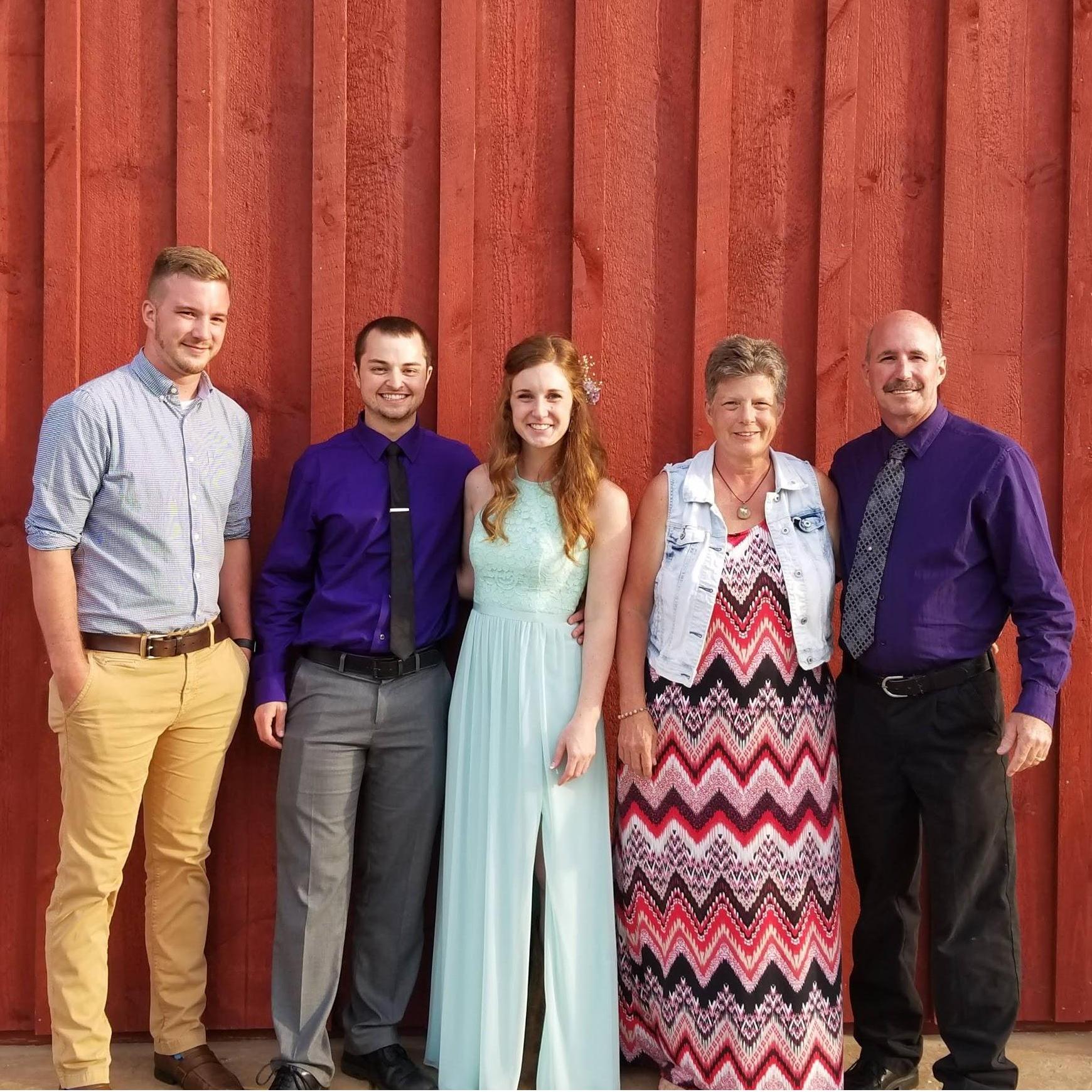 With Amanda's family at our friends', Janessa and Josh, wedding, June 2018