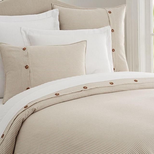 Wheaton Stripe Duvet Cover, King/Cal. King, Flax