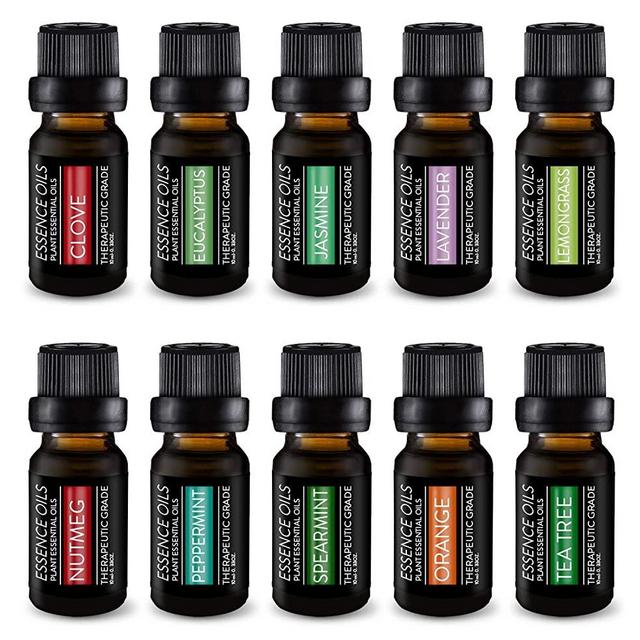 Pure Daily Care Aromatherapy Top 10 Essential Oil Set – Therapeutic Grade Single Ingredient Oils – Uplift Mind, Body and Spirit – 10 x 10 Ml Bottles – No Fillers & No Additives