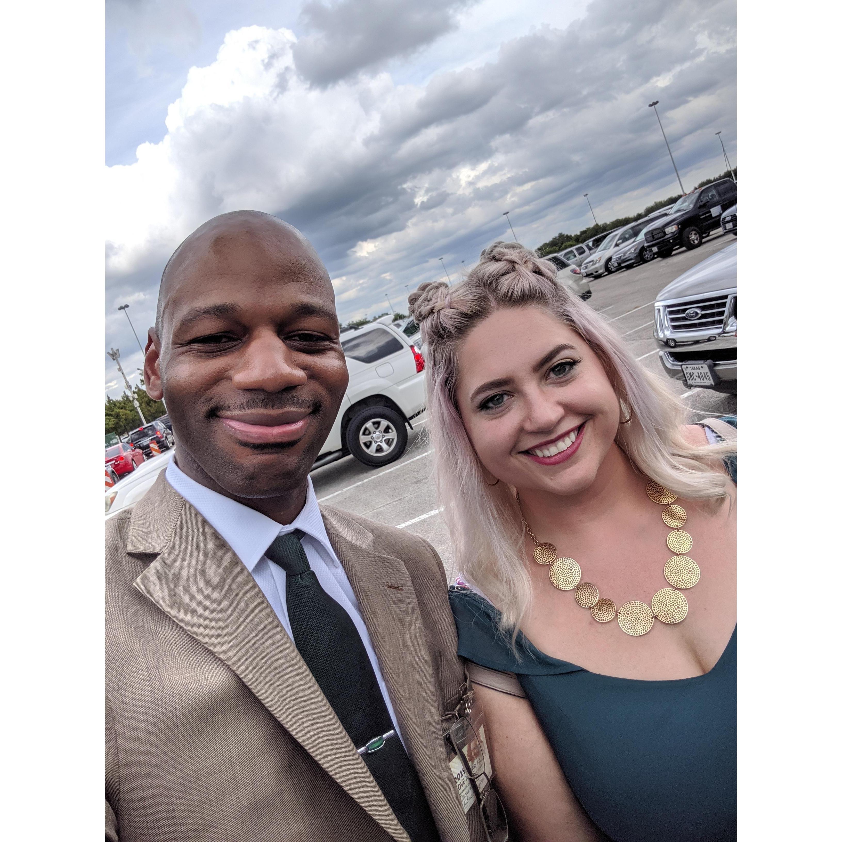 He walked me to my car again (like a mile away from NRG) and he wondered why people were already "shipping" us together. (LOL babe. LOL)
"I thought we were walking to another international" - Donavan