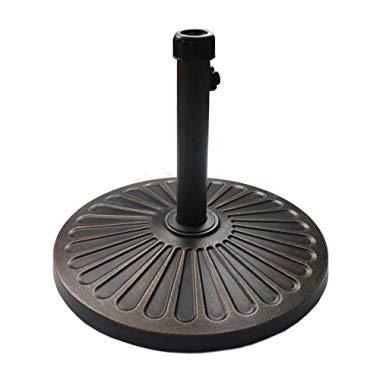 Sunnyglade 18" 30.2-lbs Heavy Duty Round antiqued Umbrella Base for Patio, Outdoor - Bronze