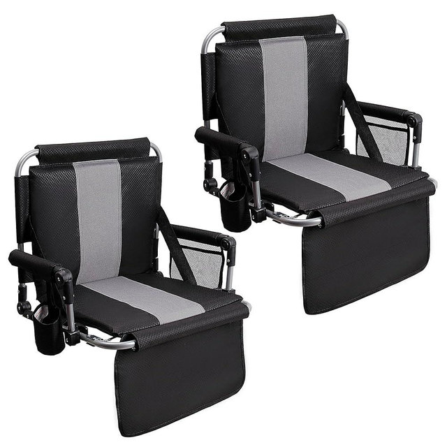ALPHA CAMP Stadium Seat Chair for Bleachers with Back & Arm Rest