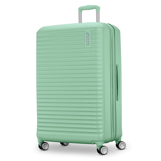 American Tourister Stratum 3.0 Large 28-Inch Spinner, Airline Approved, Durable Hardside Luggage, Expands 1.5", RightHeight™ Adjustable Handle, Surrel Green