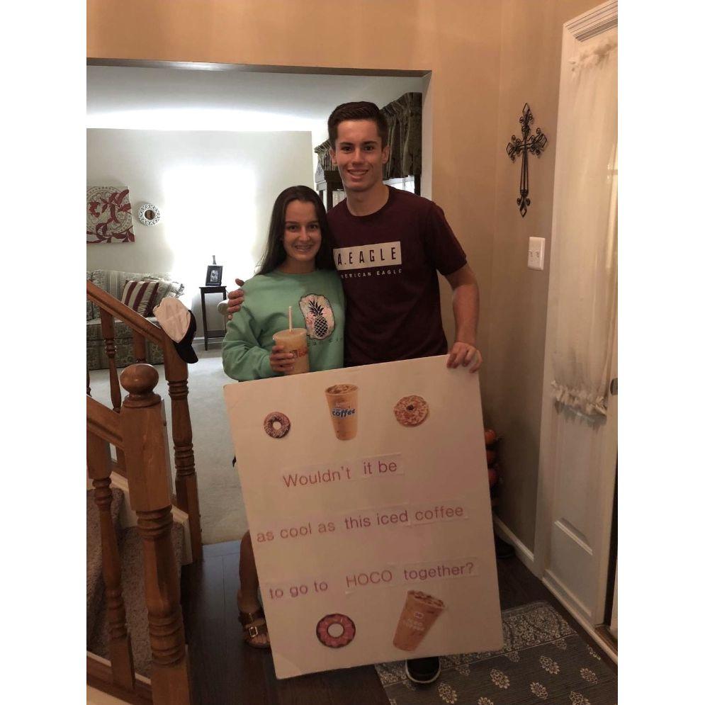 Ben asking Alexis to their first Homecoming together, Junior Year 2018