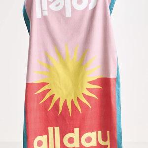 Beach Vibe Text Cotton Beach Towel