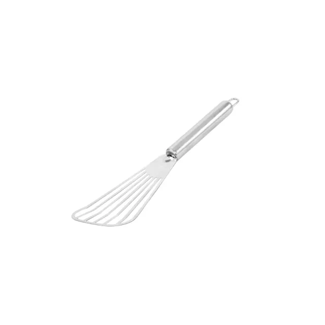 Unique Bargains Stainless Steel Beveled Design Fish Slotted Turner for Flipping Frying Grilling 1 Pc