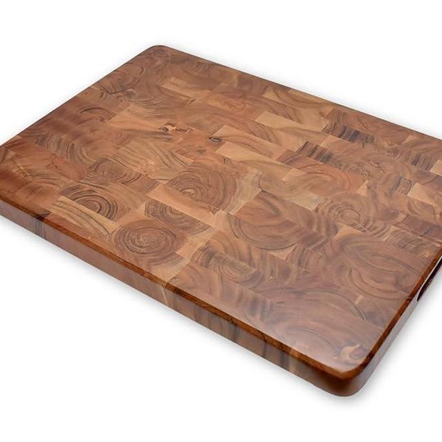 Bold & Divine Acacia Wood End Grain Cutting Board, Rectangular, Multi-functional Serving and Prep Station | Rectangle