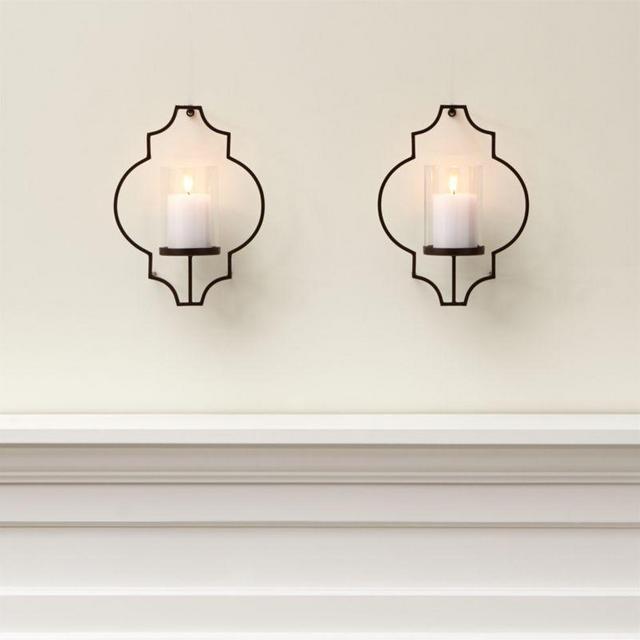 Rosaline Metal Wall Candle Holders, Set of 2