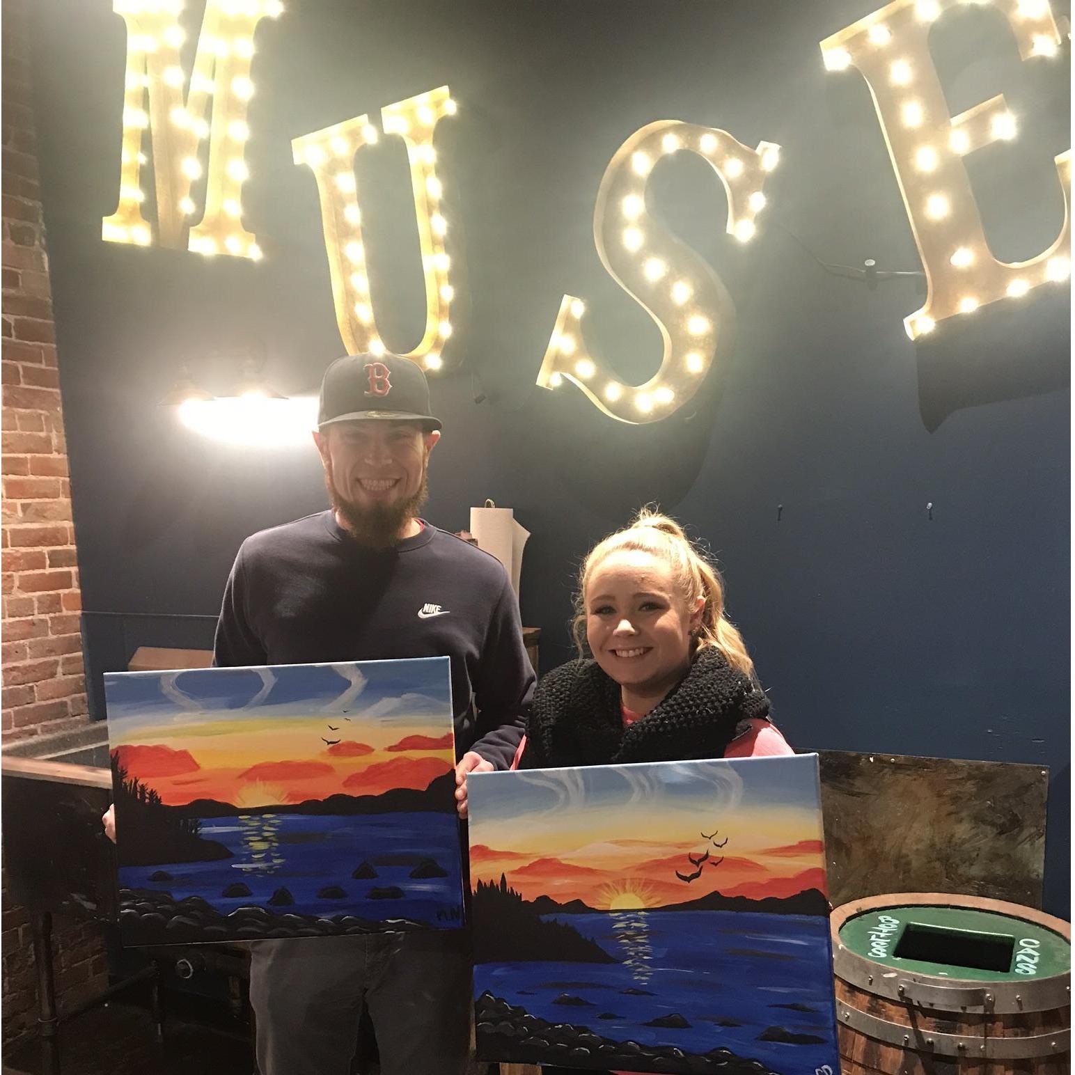 While in Portland for Matt's present, we went to Muse and painted these pictures.