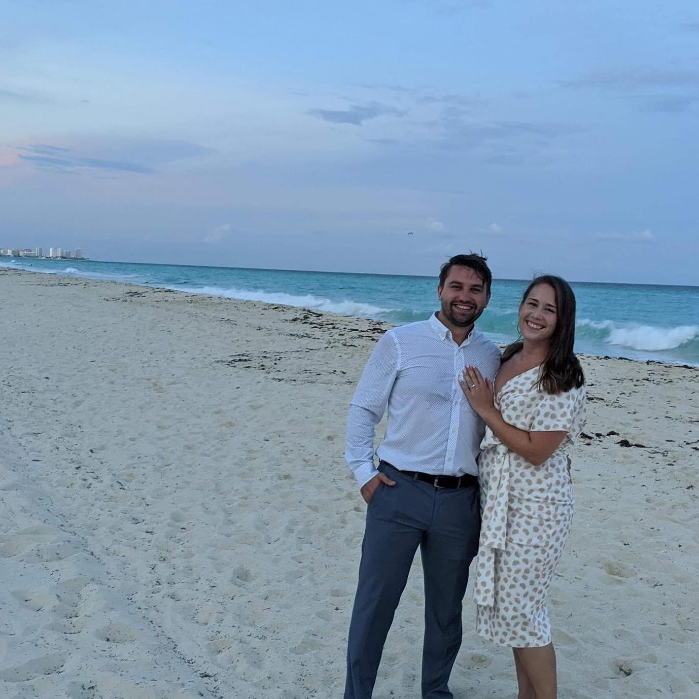 One minute after we got engaged!