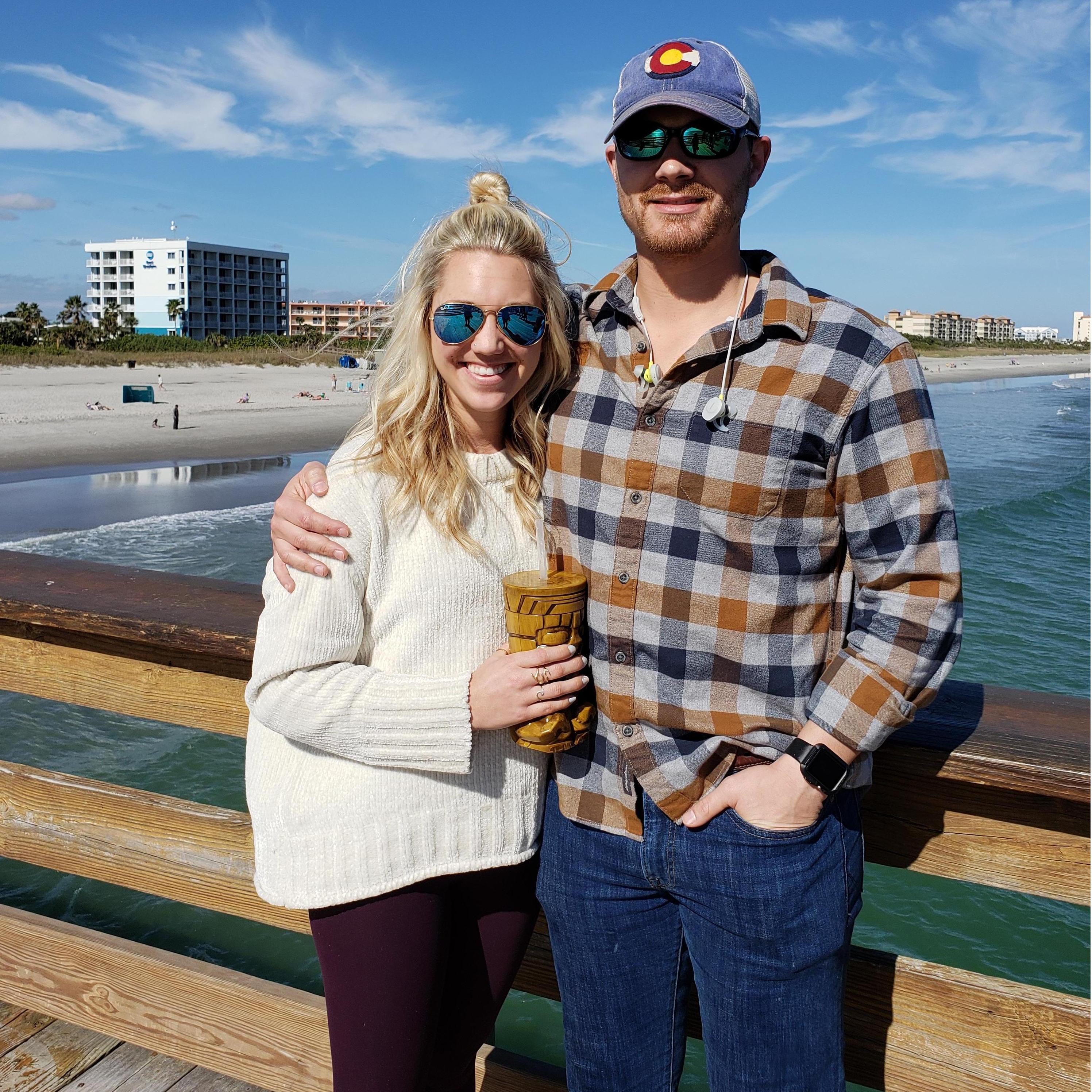 At Cocoa Beach, FL - during our first Christmas together.