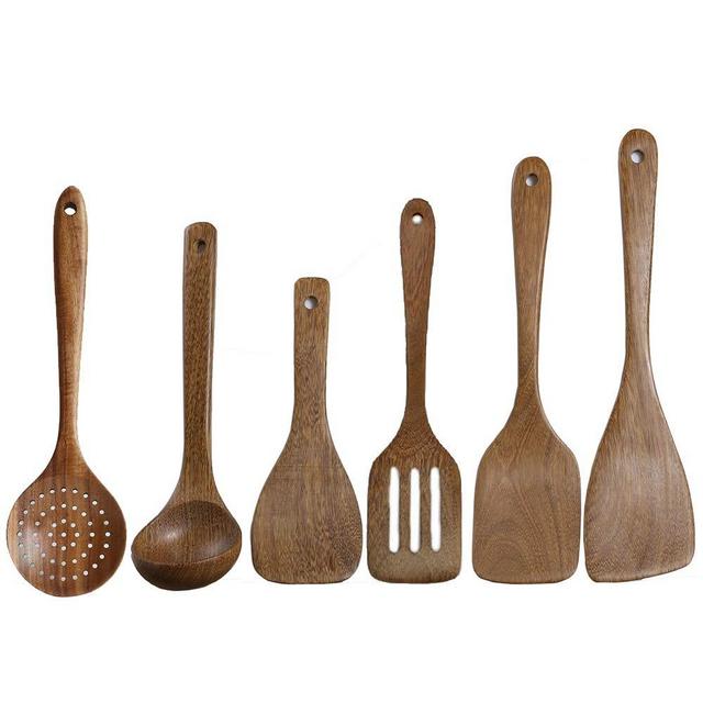 6 Pcs Best Wooden Kitchen Utensils Set