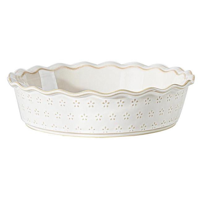 MIKIGEY Deep Pie Dish for Baking, Ceramic Pie Pan for Apple Pie, Tart, Quiche Baking Dish, Farmhouse Decor Pie Plate, Deep Dish Pie Pan, Oven Safe, Off-White