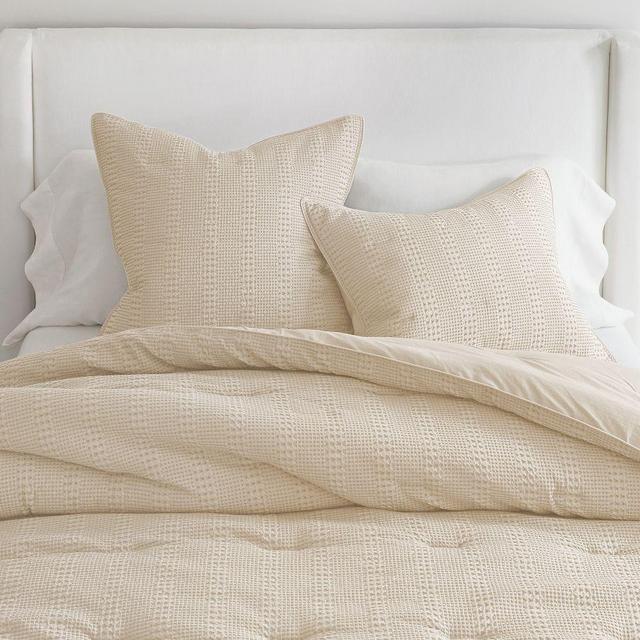 Honeycomb Cotton Comforter, Oatmeal, Full/Queen