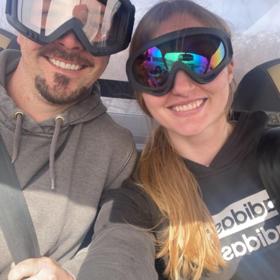 Our first photo together at Little Sahara in Oklahoma. We’d been dating a while.