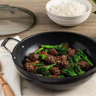 Essential Nonstick Ceramic Shallow Braiser with Glass Lid