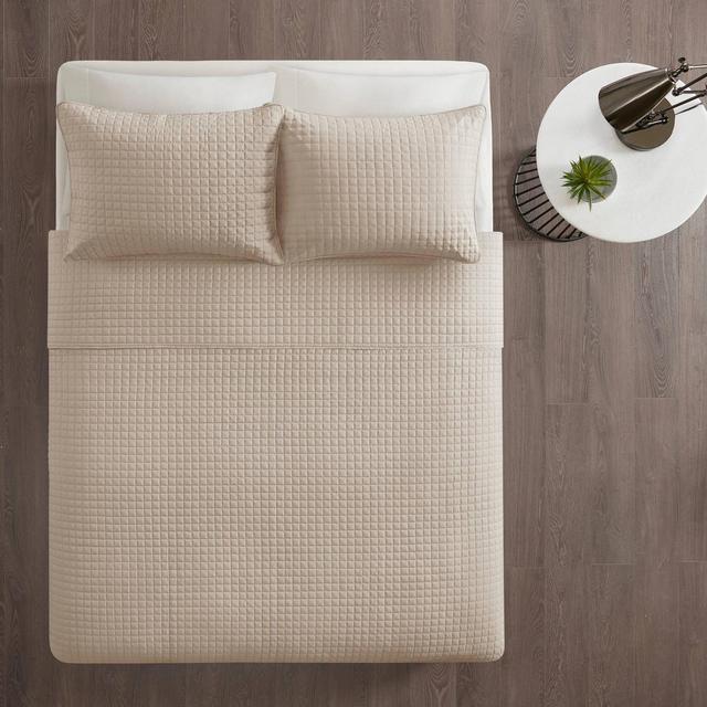 Trace King/California King 3pc Reversible Coverlet Set Khaki
