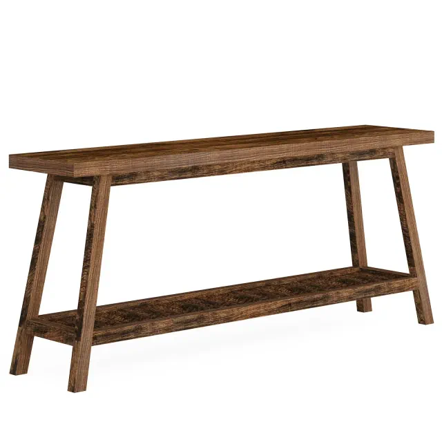 Tribesigns 2-Tier 70.9" Extra Long Farmhouse Console Table for Entryway, Brown