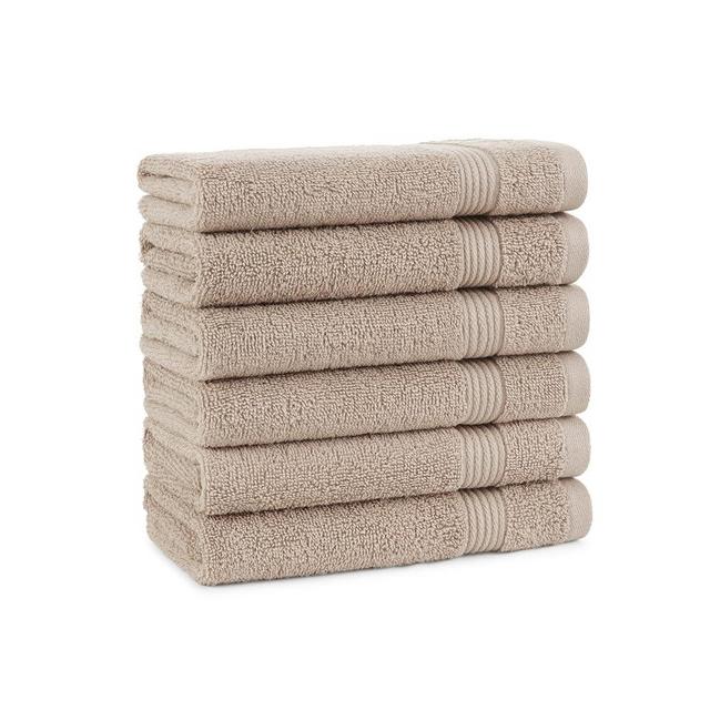 Arkwright 100% Cotton Luxury Hand Towels - (Pack of 6) 600 GSM Soft & Absorbent, Quick-Drying, Perfect for Beach Houses, Hotels, and Rental Properties, Latte Beige