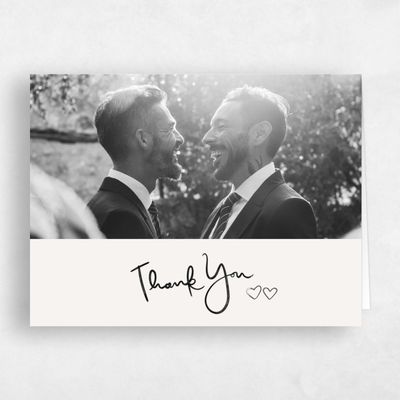 Beige Whimsical Wedding Thank You - Dunluce Photo