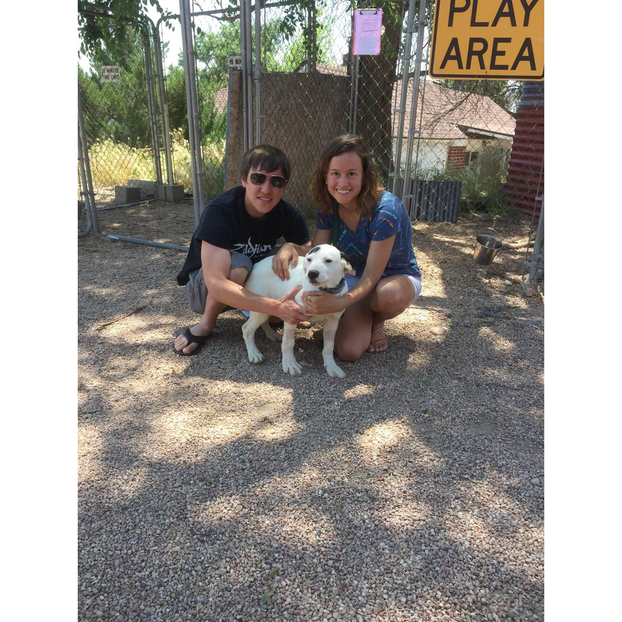 Our first picture with Comma - right after we officially adopted him - June 2016.