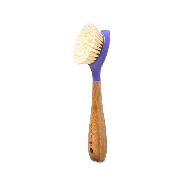 Full Circle Be Good Kitchen Dish Brush with Bamboo Handle, Single Brush, Purple