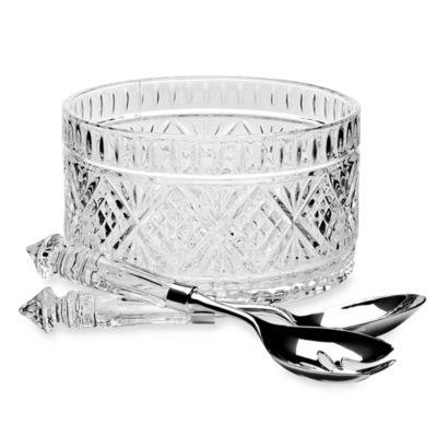 Godinger Dublin Crystal Salad Set with Servers