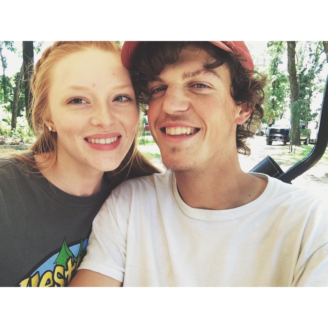 YesterLand Farm. Riding around on a golf cart.