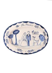 Blue Monkey Dessert Plates, Set of 6