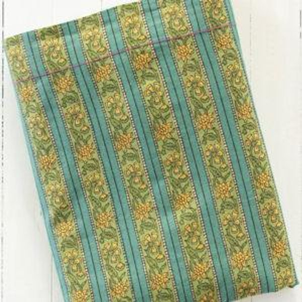 Mix & Match Cotton Flat Sheet - Teal Vines