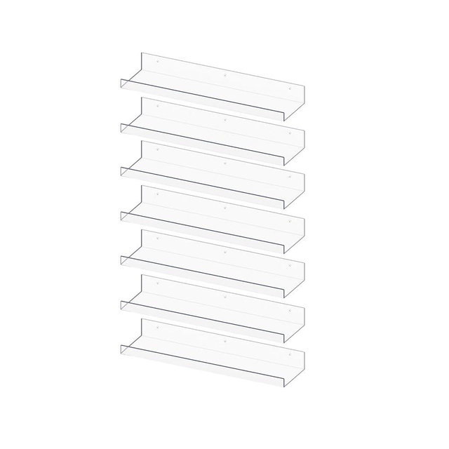 RLAVBL 7 Pack Acrylic Shelves, 15" Floating Wall Shelves for Bedroom, Living Room, Bathroom, Kitchen Storage