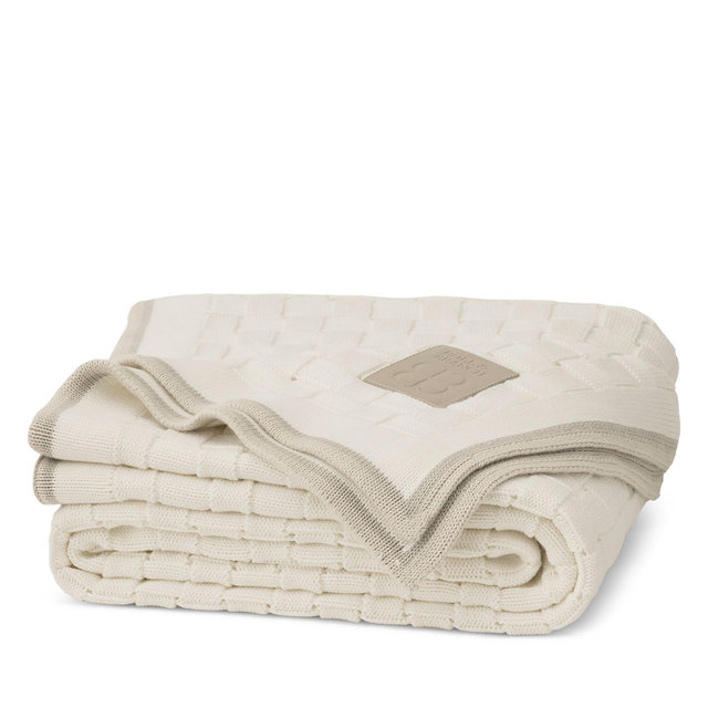 Boll & Branch Basketweave Knit Cotton Throw Blanket